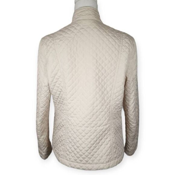 PLATINUM BEIGE QUILTED JACKET SZ.S GUC.  GORGEOUS JACKET IN GOOD USED CONDITION. - Picture 5 of 7